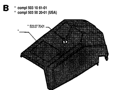Cover Diagram and Parts List for 40 19902200001-19912200000 Husqvarna Chainsaw