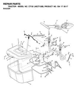 Bagger Diagram and Parts List for CT130 (954170017-B)(2000-02) Husqvarna Lawn Tractor