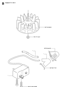 Ignition System Diagram and Parts List for 325HS99 (X-SERIES)(20063600001-20081800000) Husqvarna Hedge Trimmer