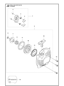 Starter Diagram and Parts List for 525LK 2013-03 Husqvarna Brush Cutter
