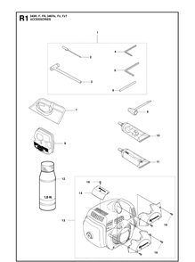 Accessories 7 Diagram and Parts List for 343FR  Husqvarna Brush Cutter