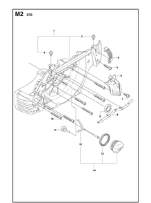 Crankcase Diagram and Parts List for 570 (570 EPA)(20090100001-Current) Husqvarna Chainsaw