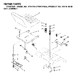 Seat Diagram and Parts List for YTH1746A (954568533)(2002-01) Husqvarna Lawn Tractor