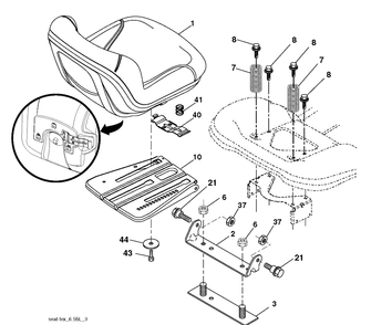Seat Diagram and Parts List for YTH22V46 (96045004800)(2013-09) Husqvarna Lawn Tractor