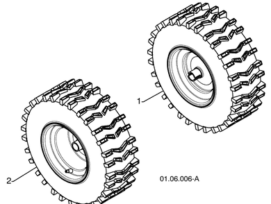 Wheels - A 1 Diagram and Parts List for 15530SBXLS (96193004001)(2009-06) Husqvarna Snow Blower