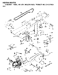 Drive Diagram and Parts List for LTH1342 (LTH1342C, 954567031)(2001-11) Husqvarna Lawn Tractor