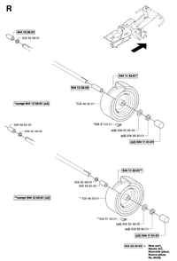 Wheels And Tires Diagram and Parts List for R15-V2AWD (965080101)(2006-05) Husqvarna Lawn Tractor