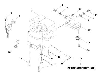 Engine Diagram and Parts List for LT125 (954170001-C)(1998-10) Husqvarna Lawn Tractor