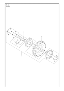 Wheel Diagram and Parts List for TF440  Husqvarna Tiller