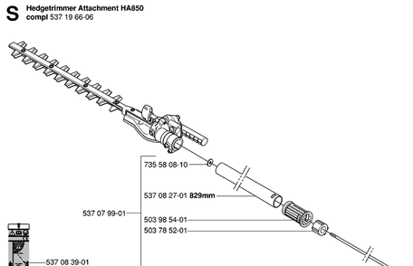 Attachments Diagram and Parts List for 325HA110 20054000001-20040100000 Husqvarna Hedge Trimmer