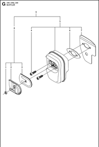 Muffler Diagram and Parts List for 236  Husqvarna Chainsaw