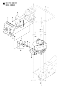 Engine Diagram and Parts List for R15C (965094401)(2007-01) Husqvarna Lawn Tractor