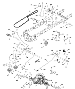 Drive Diagram and Parts List for YTH24V54 (96045006400)(2017-06) Husqvarna Lawn Tractor