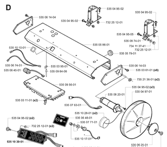 Electronic And Wheel Motor Housing 7 Diagram and Parts List for G1 1998-2003 Husqvarna Lawn Mower