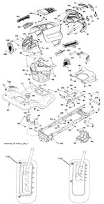 Chassis / Frame Diagram and Parts List for YTH24V54 (96045006400)(2017-06) Husqvarna Lawn Tractor