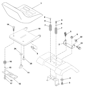 Seat Assembly Diagram and Parts List for YTH1848XP (954567260-A)(2001-02) Husqvarna Lawn Tractor