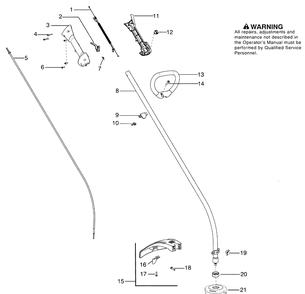 Handle And Controls Diagram and Parts List for 128C (545012636)(2008-12) Husqvarna Trimmer