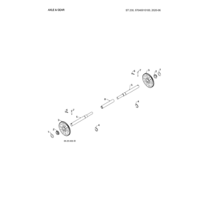 Axle & Gear Diagram and Parts List for 970528802  Husqvarna Snow Blower