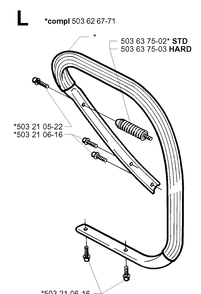Handle 2 Diagram and Parts List for 362XP 19994500001-20014000000 Husqvarna Chainsaw