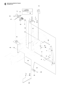 Mower Lift / Deck Lift Diagram and Parts List for R175AWD (965105001)(2007-01) Husqvarna Lawn Tractor
