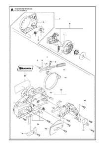 Clutch Cover Diagram and Parts List for 455ERANCHERTRIOBRAKE 2013-01 Husqvarna Chainsaw