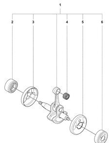 Crankshaft Diagram and Parts List for 327P4 2008-03 Husqvarna Pole Saw