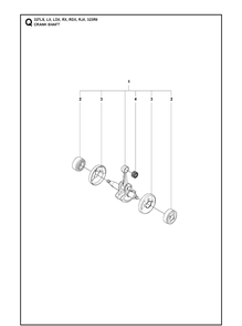 Crankshaft Diagram and Parts List for 327LDX 20120100001-Current Husqvarna Edger