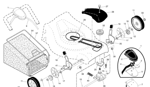 Drive Diagram and Parts List for 94436893 (368932)(2010-02) Husqvarna Lawn Mower