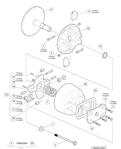 Drive Clutch - Diesel Vehicles Diagram and Parts List for HUV4420G 2006-11 Husqvarna Lawn Tractor