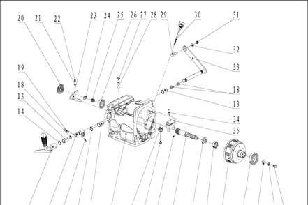 Transmission 2 Diagram and Parts List for TF545D  Husqvarna Cultivator