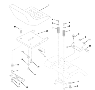 Seat Assembly Diagram and Parts List for LTH120 (954140013A)(1997-12) Husqvarna Lawn Mower