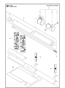 Tube And Shaft  1 Diagram and Parts List for 143RII 20180500001-20200400000 Husqvarna Brush Cutter