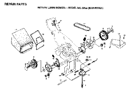 Repair Parts Diagram and Parts List for 56HS (954140039A, 702511)(1996-10) Husqvarna Lawn Mower