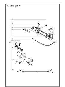 Throttle Controls Diagram and Parts List for 326LDX 20091800001-Current Husqvarna Edger