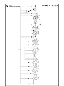 Carburetor Details Diagram and Parts List for 150BT (965877601)(20180500001-Current) Husqvarna Leaf Blower / Vacuum