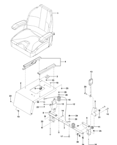 Seat Diagram and Parts List for M-ZT61BF (96717701000)(2014-02) Husqvarna Lawn Mower