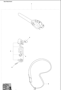 Saw Attachment Diagram and Parts List for 327P4 2008-03 Husqvarna Pole Saw