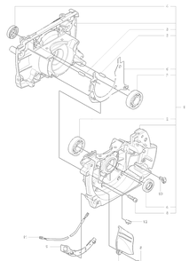 Crankcase Diagram and Parts List for 355 2007-07 Husqvarna Brush Cutter