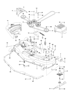 Mower Deck / Cutting Deck Diagram and Parts List for RZ5426 (967003606)(2013-08) Husqvarna Lawn Mower
