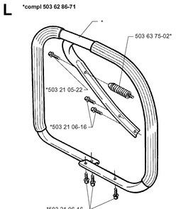 Handle 2 Diagram and Parts List for 371XP 19963500001-19974900000 Husqvarna Chainsaw