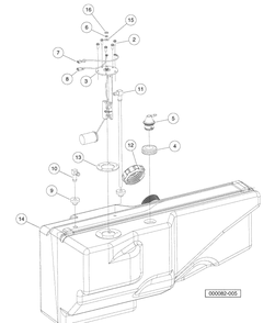 Fuel Tank - Diesel Vehicles Diagram and Parts List for HUV4420G 2006-11 Husqvarna Lawn Tractor