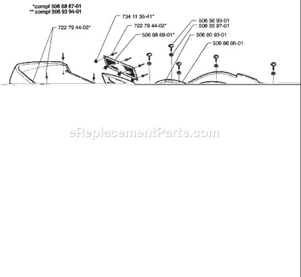 Page F Diagram and Parts List for RIDER1200 1996-08 Husqvarna Lawn Tractor