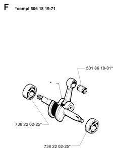Crankshaft Diagram and Parts List for 257 19960100001-19980900000 Husqvarna Chainsaw