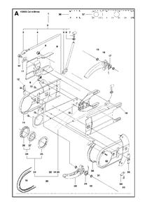 Cutter Arm Diagram and Parts List for K3000CUT-N-BREAK 2008-05 Husqvarna Circular Saw