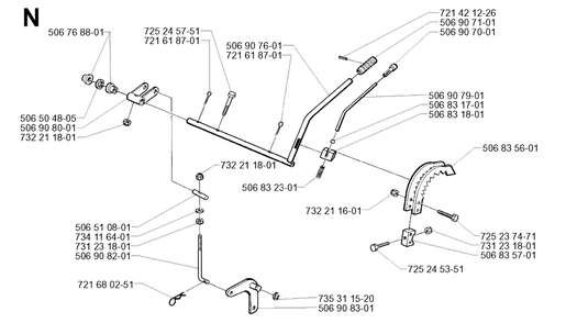 Controls 3 Diagram and Parts List for R13 2001-01 Husqvarna Lawn Tractor
