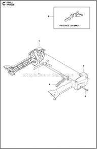 Handle Diagram and Parts List for 520ILX  Husqvarna Trimmer
