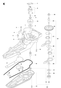 Gear Housing Diagram and Parts List for 326HD60 (X-SERIES)(20090900001-Current) Husqvarna Hedge Trimmer
