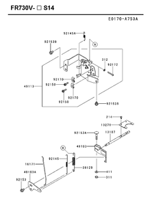 Controls Diagram and Parts List for FR730V-AS14 2018-11 Husqvarna Engine