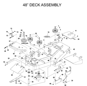 48 Inch/122cm Cutting Deck Diagram and Parts List for IZ4218 (968999204)(2004-08) Husqvarna Lawn Mower