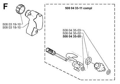 Oil Tank Diagram and Parts List for 1400 19984000001 & Above Husqvarna Chainsaw